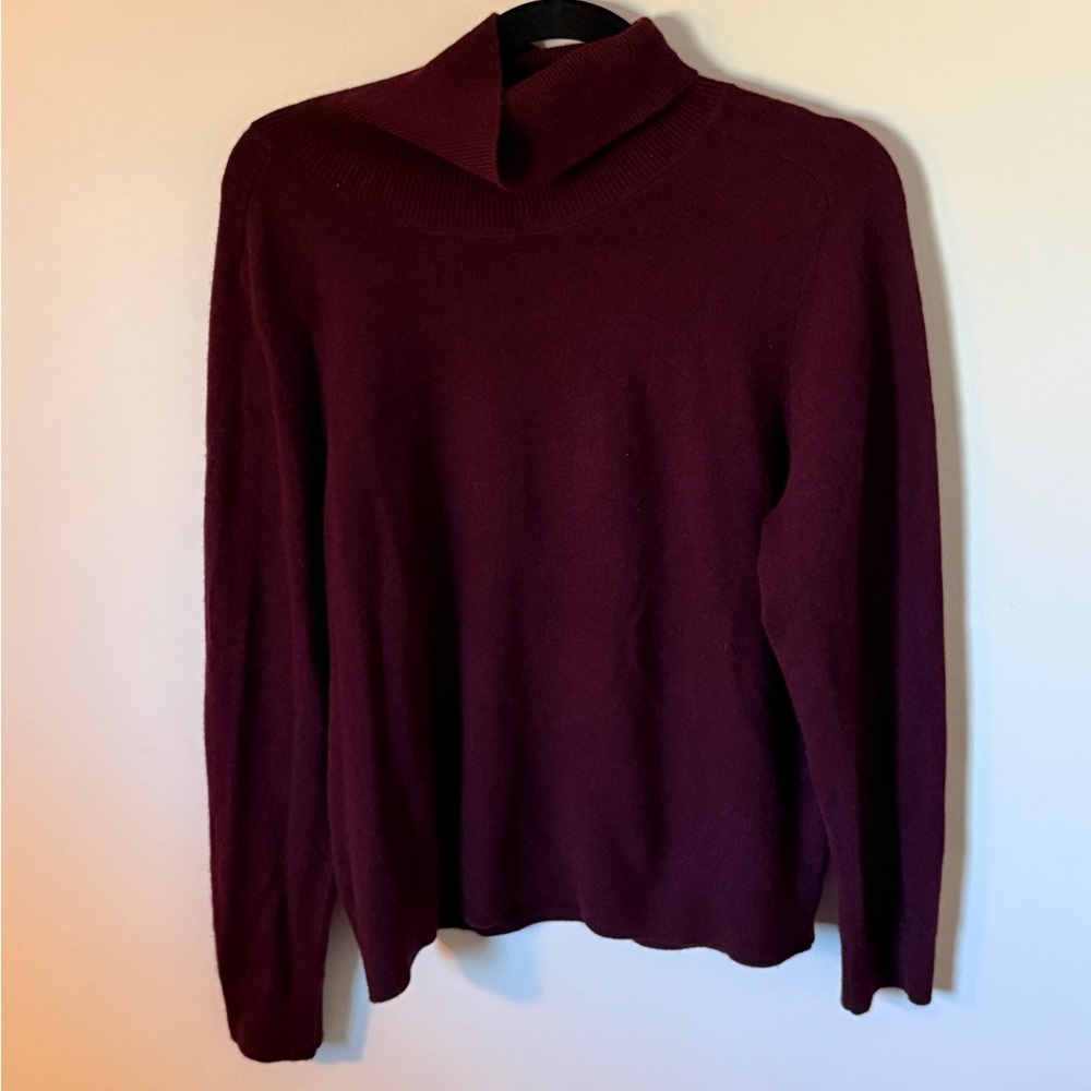 Quince Deep Burgundy Cowl Neck Sweater
